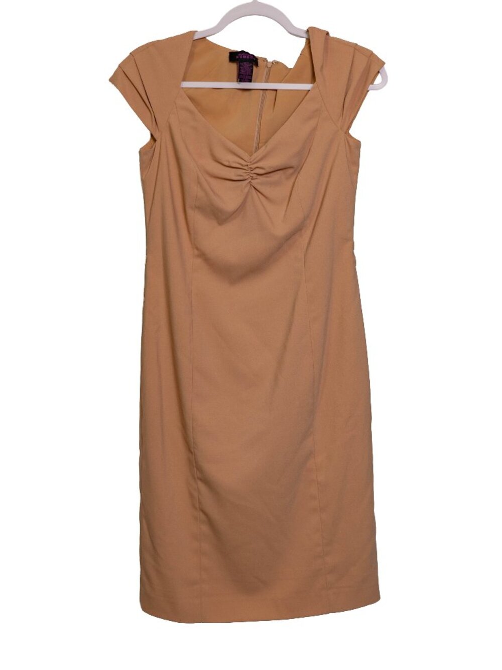 Suzanne Somers Nude/Tan Cap Sleeve Sheath Dress - Midi - Size 4